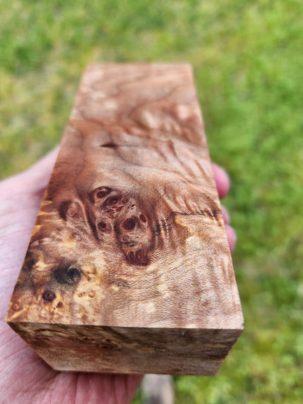 Clear Stabilized Burl Maple Handle Block — photo 7