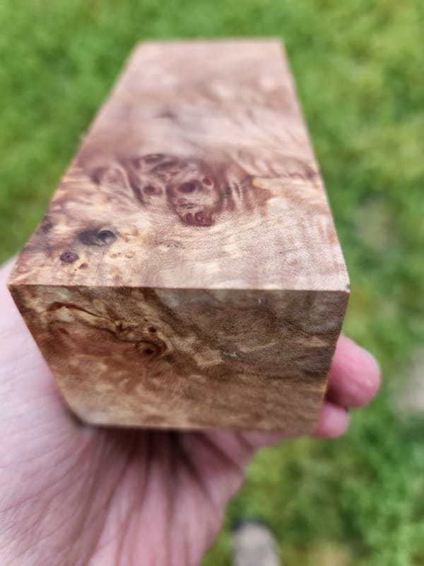 Clear Stabilized Burl Maple Handle Block — photo 6
