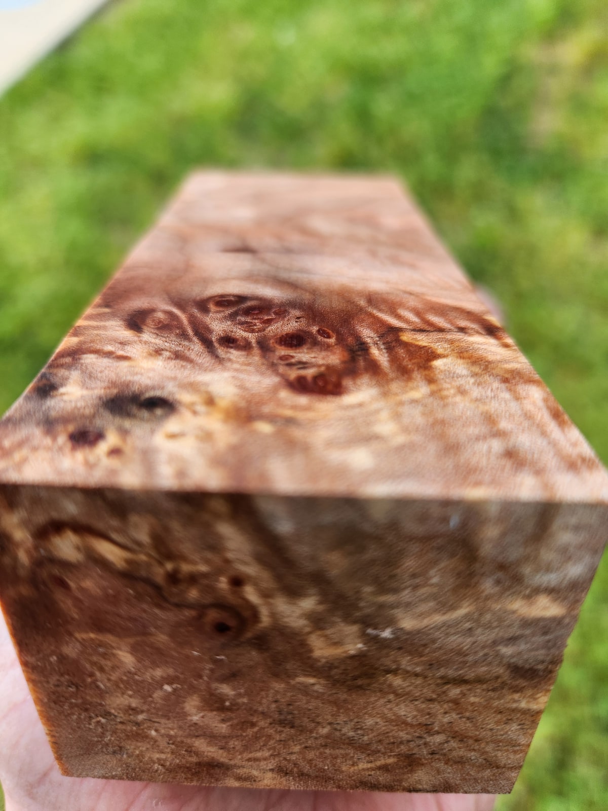 Stabilized Maple Burl Knife Handle Block – Wood Handles for Knives (5x2x1.625)