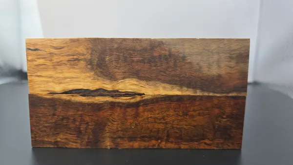 Clear Stabilized Curly Koa Knife Scales Bookmatched — photo 5