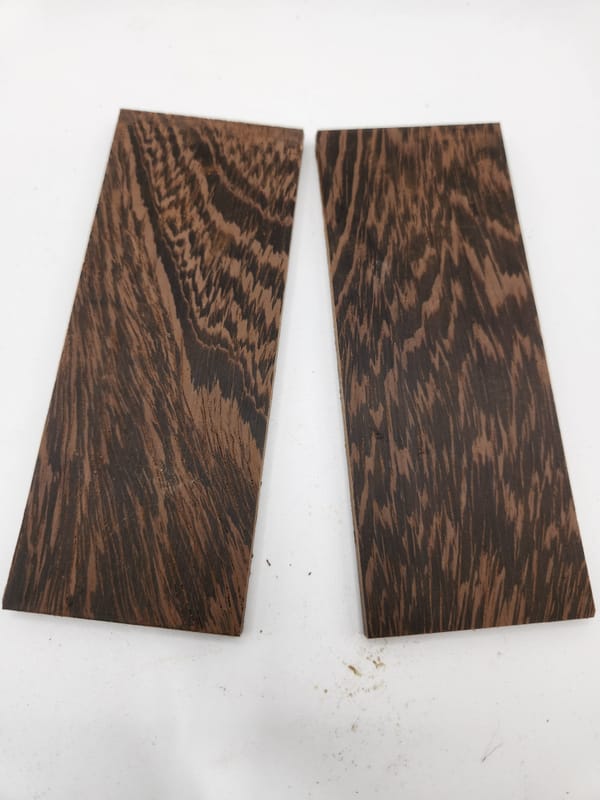 Wenge Knife Scales – Raw Figured Wenge Wood Handle Material (5x2x0.25)