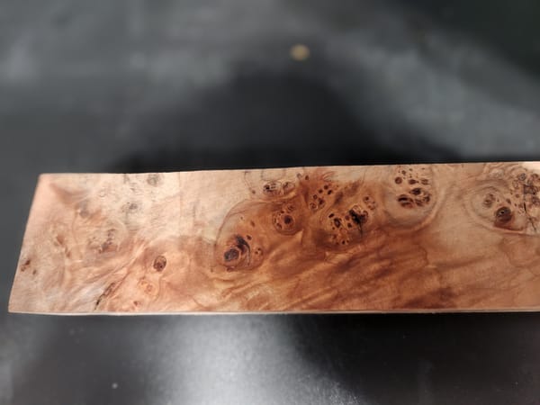 Clear Stabilized Burl Maple Handle Block