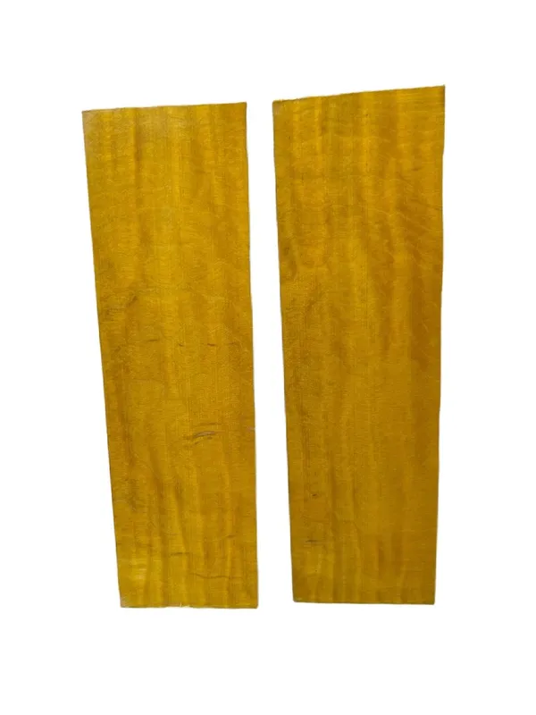 AAA Stabilized Aztec Gold Dyed Curly Maple Knife Scales (5.5x1.625x0.25) — photo 2