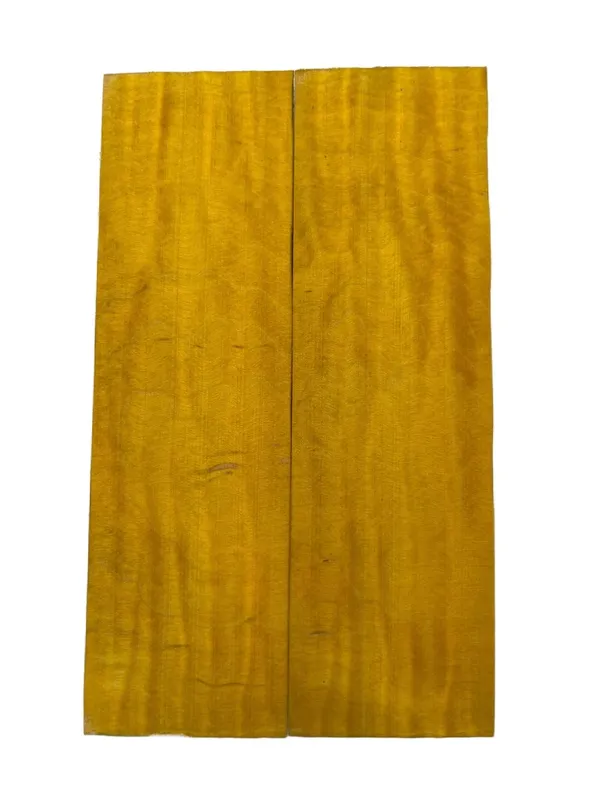 AAA Stabilized Aztec Gold Dyed Curly Maple Knife Scales (5.5x1.625x0.25) — photo 1