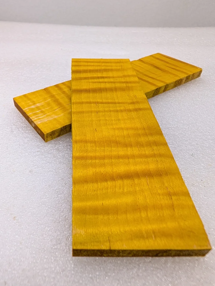 Exhibition Grade Aztec Gold Dyed Stabilized Quilted Maple Scales (6x2x0.25)