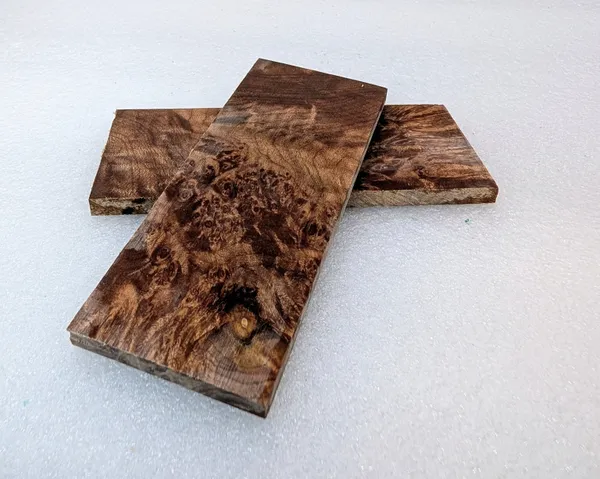 Clear Stabilized Burl Maple Knife Scales — photo 2