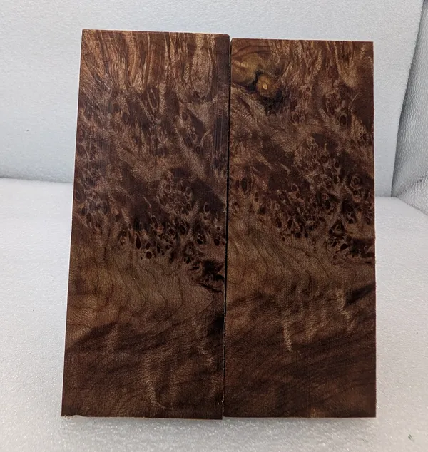 Clear Stabilized Burl Maple Knife Scales — photo 3
