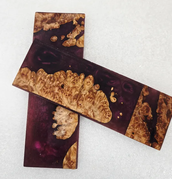 Resin Violet Stabilized Resin Maple Knife Scales — photo 4