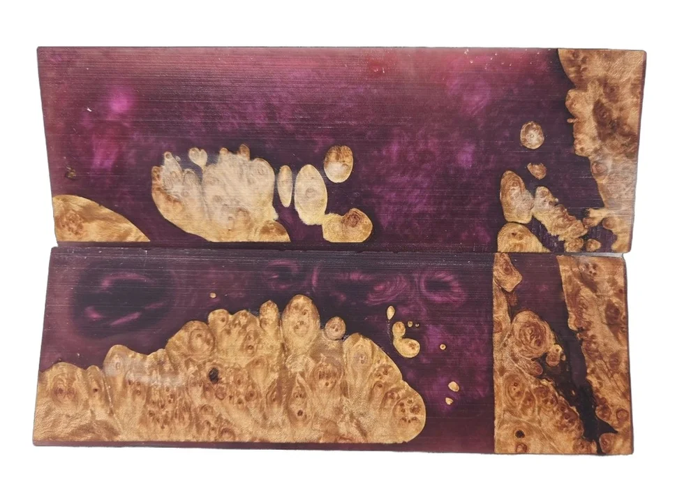 Premium Stabilized Resin Violet Maple Knife Scales (5x2x0.25)