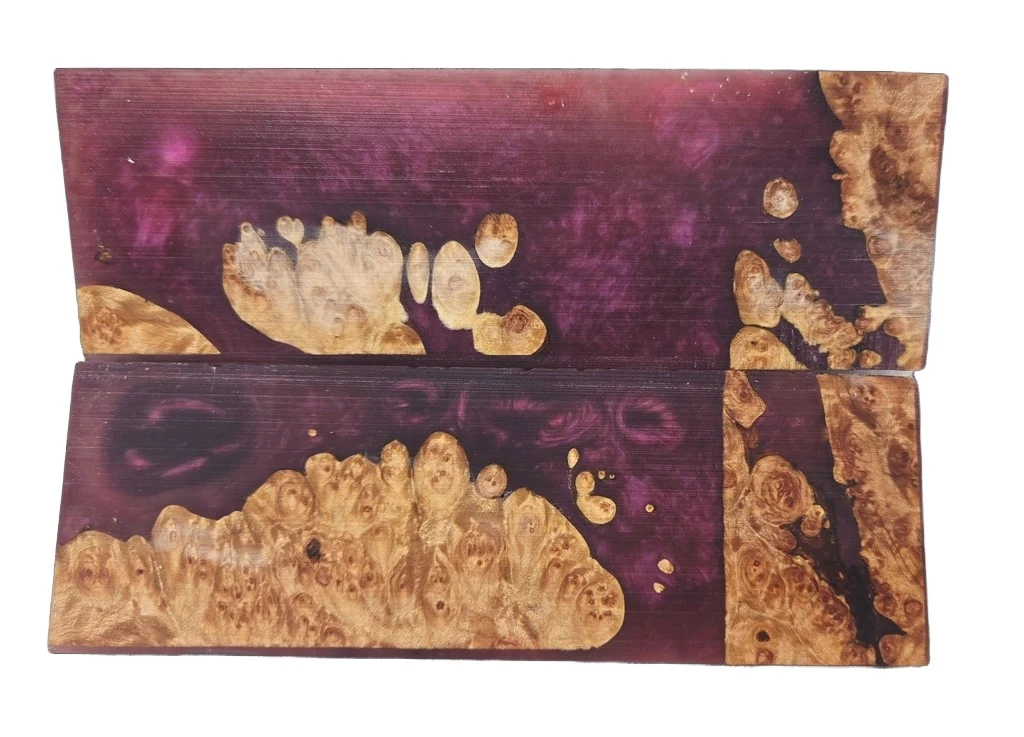 Premium Stabilized Resin Violet Maple Knife Scales (5x2x0.25)
