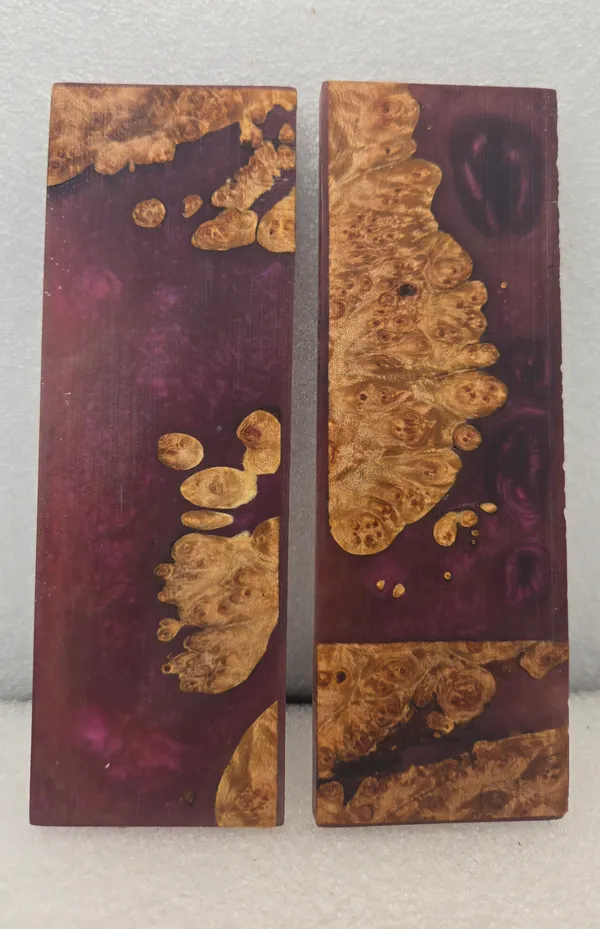 Resin Violet Stabilized Resin Maple Knife Scales — photo 3