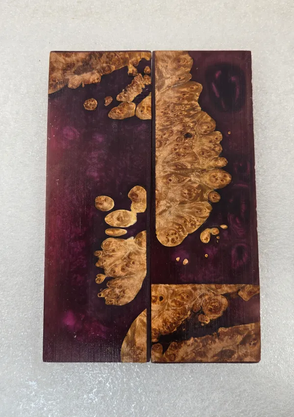 Resin Violet Stabilized Resin Maple Knife Scales — photo 2