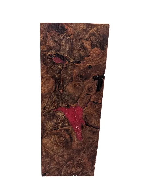 Premium Stabilized Resin Red Maple Burl Knife Handle Block (5x2x1) — photo 2
