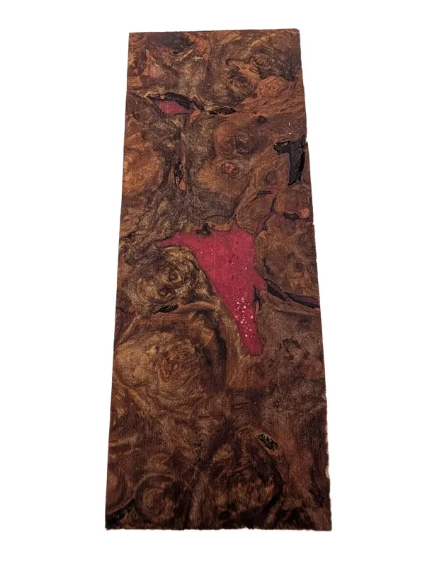 Premium Stabilized Resin Red Maple Burl Knife Handle Block (5x2x1) — photo 3