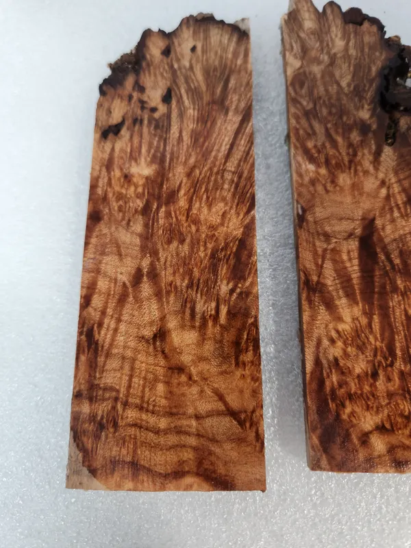 Clear Stabilized Burl Maple Knife Scales Bookmatched — photo 3