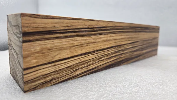 Clear Stabilized Zebrawood Turning Blank — photo 2