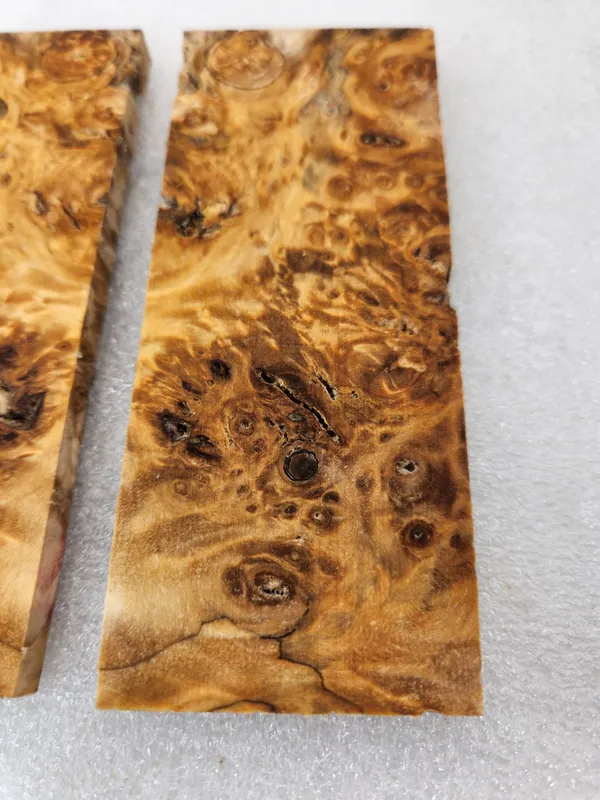 Clear Stabilized Burl Cottonwood Knife Scales — photo 3