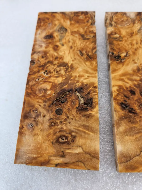 Clear Stabilized Burl Cottonwood Knife Scales — photo 4
