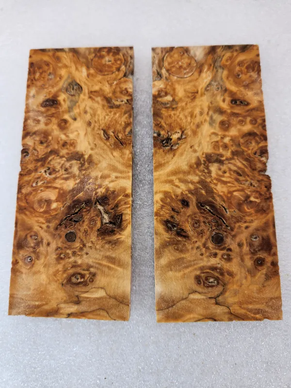 Clear Stabilized Burl Cottonwood Knife Scales — photo 2