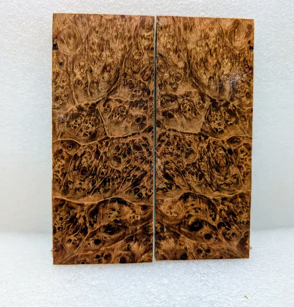 Exhibition Grade Bookmatched Stabilized Maple Burl Scales (5x2x0.25) — photo 2