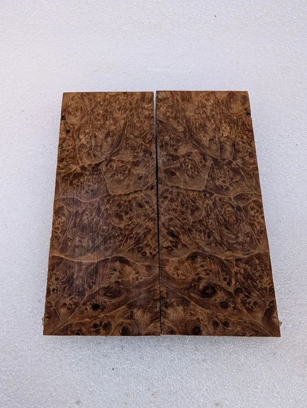Exhibition Grade Bookmatched Stabilized Maple Burl Scales (5x2x0.25) — photo 3