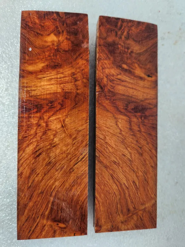 Figured Burl Amboyna Knife Scales