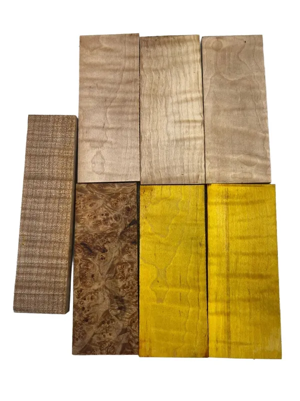 Lot of Stabilized Maple Burl - Aztec Gold Dyed Offcuts — photo 1