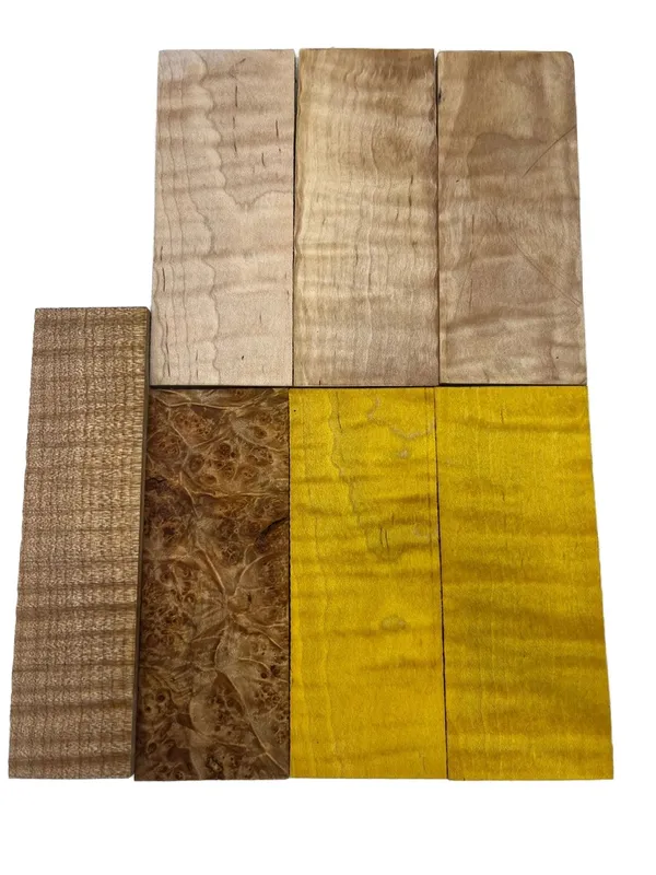 Lot of Stabilized Maple Burl - Aztec Gold Dyed Offcuts — photo 2
