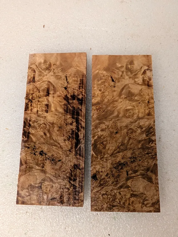 Stabilized Maple Burl Bookmatched Pair (5x2x0.25) — photo 2