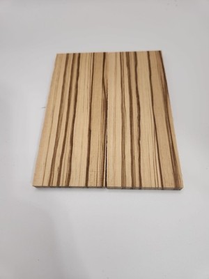 Bookmatched crosscut Stabilized Zebrawood Knife Scales – Wood Handle 3/8 thick